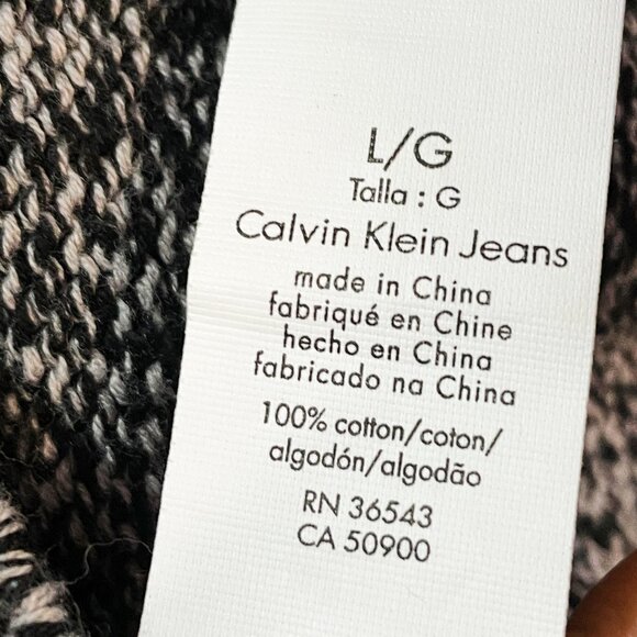 Calvin Klein Jeans Men's Quarter Zip Funnel Neck Long Sleeve Knit Sweater Large - Picture 3 of 7